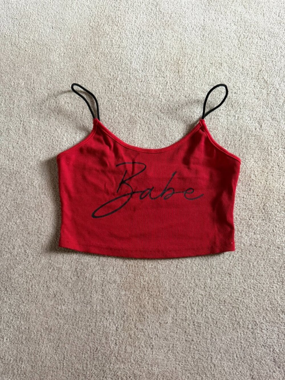Red babe crop top
